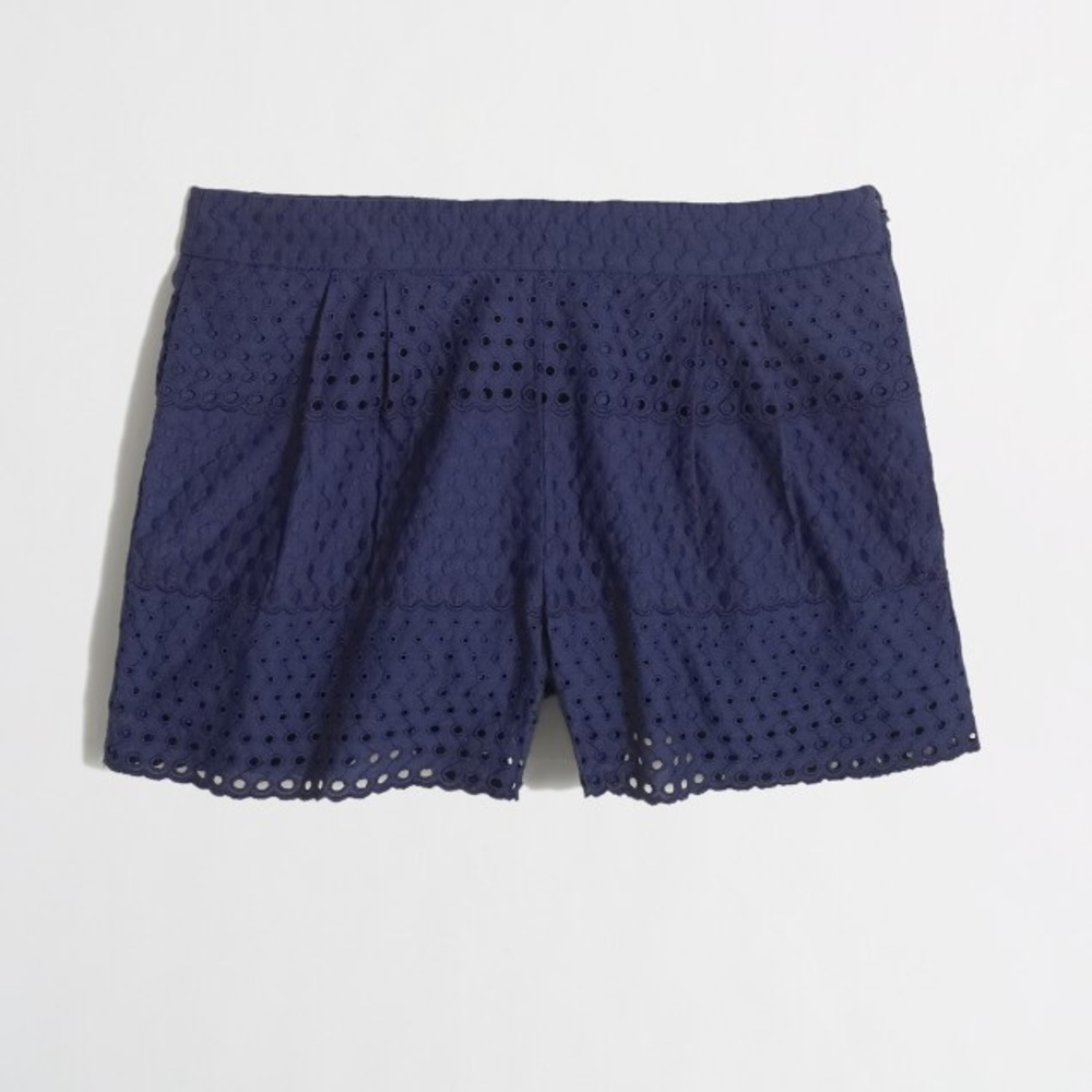 J. Crew scalloped eyelet shorts